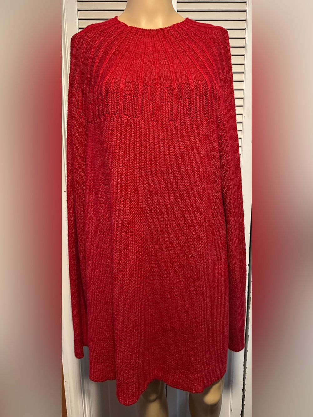NWT J. Jill Red Sweater Dress Ribbed Knit Long Sleeves Women’s 4X